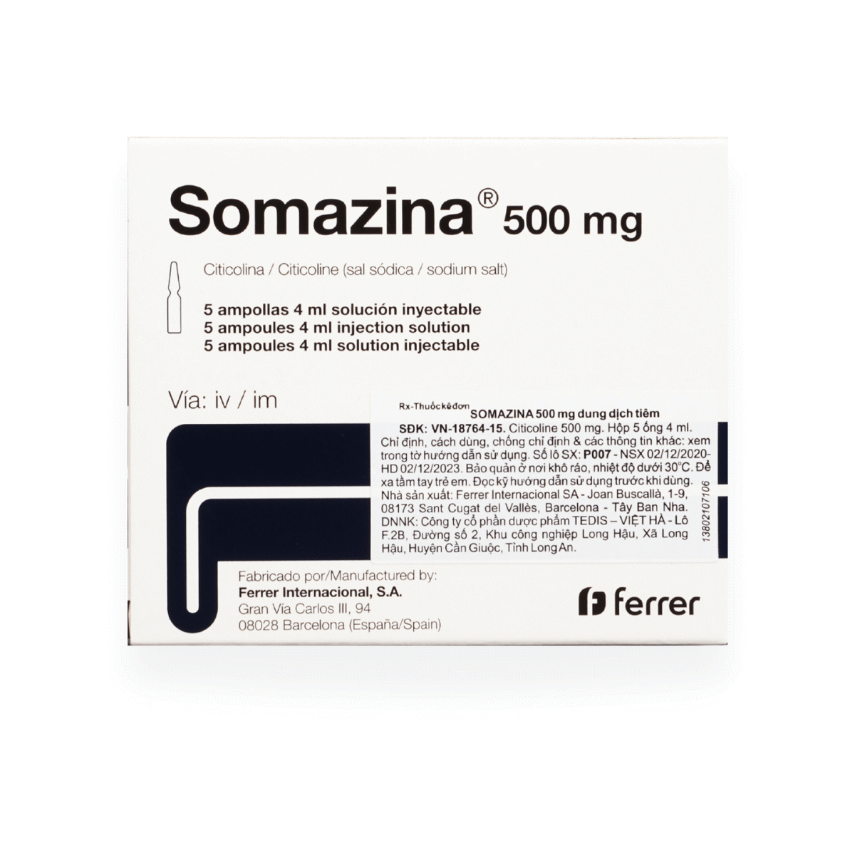 Thuốc tiêm bổ não Somazina
